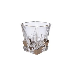 Crystal tumbler Crack, transparent/platinum color, 310ml, H10x9x9cm
