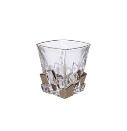 Crystal tumbler Crack, transparent/platinum color, 310ml, H10x9x9cm