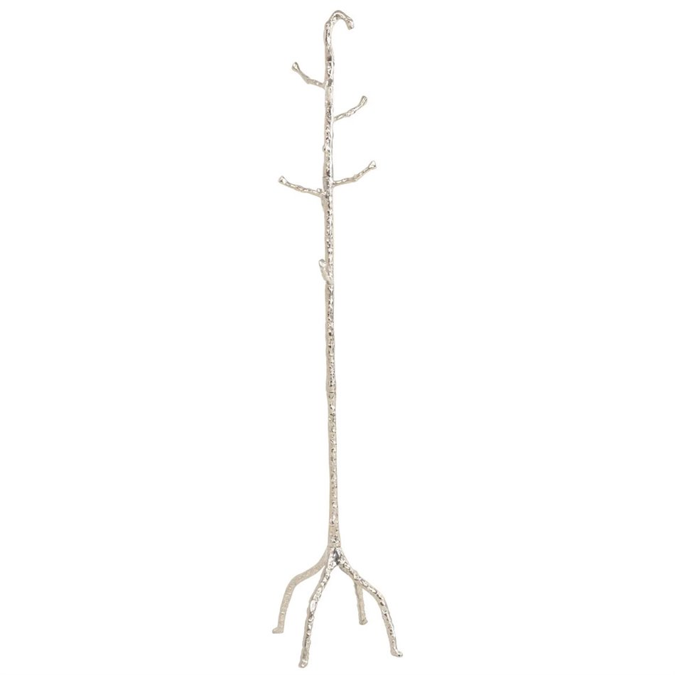 Coat rack Twiggy, silver color, aluminum, H172x29x29cm