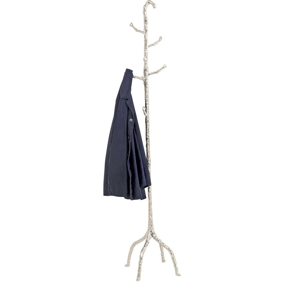 Coat rack Twiggy, silver color, aluminum, H172x29x29cm