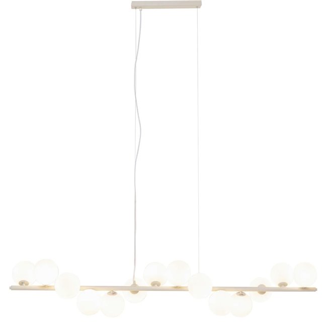 Pendant lamp Scala Milky, white/beige, H29-150x150x28.5cm, G9x14 9W(MAX)