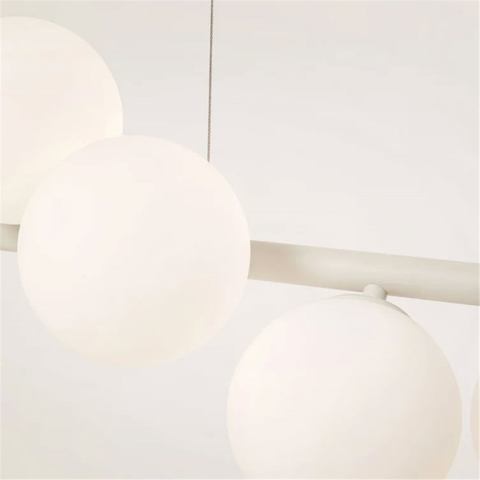 Pendant lamp Scala Milky, white/beige, H29-150x150x28.5cm, G9x14 9W(MAX)