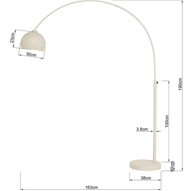 Floor lamp Lounge Small Deal, beige, H190x163x38cm, E27 40W(MAX)