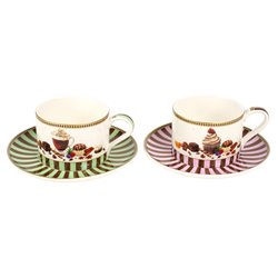Porceain cups and saucers set, 2 pcs, in gift box, 240ml, H6cm, D16cm