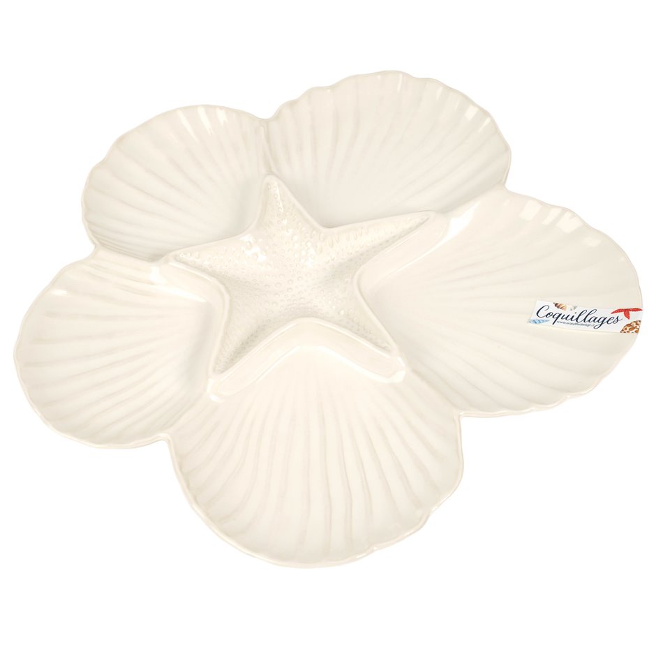 Porcelan serving platter, white, D32.5cm H2cm