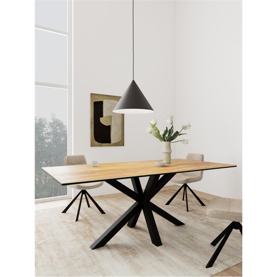 Dining table Aven, ceramic top/steel, H75.5x100x200cm