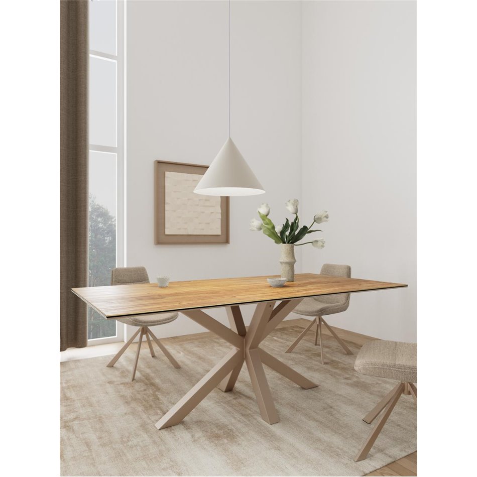 Dining table Aven, ceramic top/steel, H75.5x100x200cm