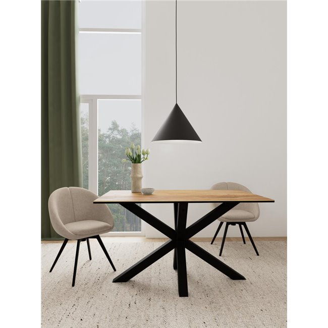 Dining table Aven, ceramic top/steel, H75.5x80x135cm