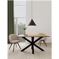 Dining table Aven, ceramic top/steel, H75.5x80x135cm