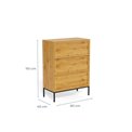 Chest of drawers Almdale, steel/MDF, H110x40x80cm