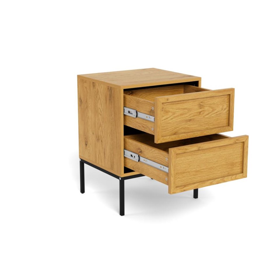 Bedside table Almdale, steel/MDF, H61x40x45.6cm