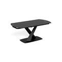 Extendable dining table Akorella, black, steel/ceramic, 120-180cm H77x90cm