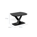 Extendable dining table Akorella, black, steel/ceramic, 120-180cm H77x90cm
