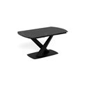 Extendable dining table Akorella, black, steel/ceramic, 160-240cm H77x90cm