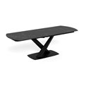 Extendable dining table Akorella, black, steel/ceramic, 160-240cm H77x90cm