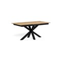 Extendable dining table Aven, glass/steel, 168-210cm H76x90cm