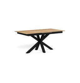 Extendable dining table Aven, glass/steel, 168-210cm H76x90cm