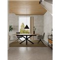 Extendable dining table Aven, glass/steel, 168-210cm H76x90cm