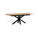 Extendable dining table Aven, glass/steel, 168-210cm H76x90cm