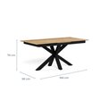 Extendable dining table Aven, glass/steel, 168-210cm H76x90cm