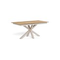 Extendable dining table Aven, glass/steel, 168-210cm H76x90cm