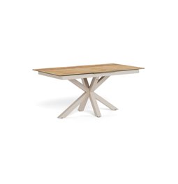 Extendable dining table Aven, glass/steel, 168-210cm H76x90cm