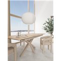 Extendable dining table Aven, glass/steel, 168-210cm H76x90cm