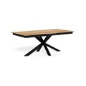Extendable dining table Aven, glass/steel, 200-240cm H76x100cm