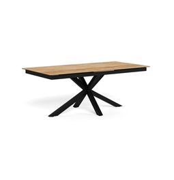 Extendable dining table Aven, glass/steel, 200-240cm H76x100cm