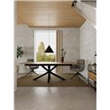Extendable dining table Aven, glass/steel, 200-240cm H76x100cm