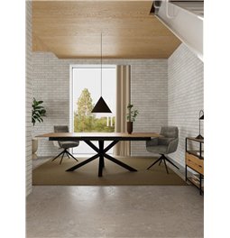 Extendable dining table Aven, glass/steel, 200-240cm H76x100cm