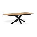 Extendable dining table Aven, glass/steel, 200-240cm H76x100cm