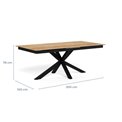 Extendable dining table Aven, glass/steel, 200-240cm H76x100cm