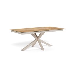 Extendable dining table Aven, glass/steel, 200-240cm H76x100cm