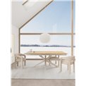 Extendable dining table Aven, glass/steel, 200-240cm H76x100cm