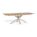 Extendable dining table Aven, glass/steel, 200-240cm H76x100cm