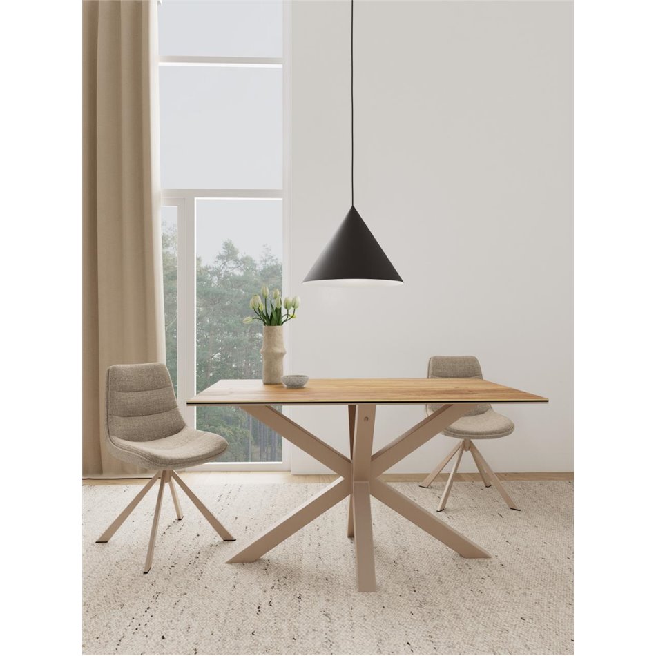 Dining table Aven, ceramic top/steel, H75.5x80x135cm