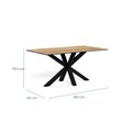 Dining table Aven, ceramic top/steel, H75.5x90x160cm