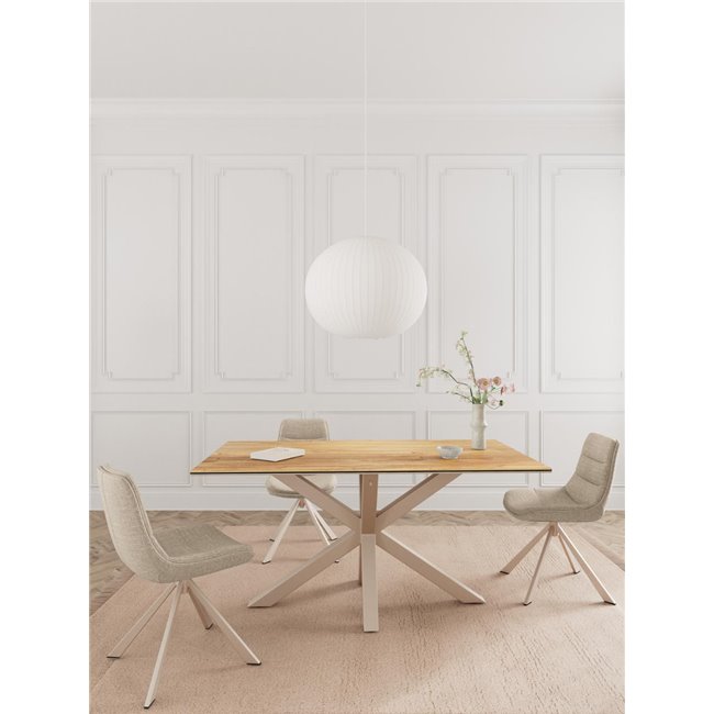 Dining table Aven, ceramic top/steel, H75.5x90x160cm