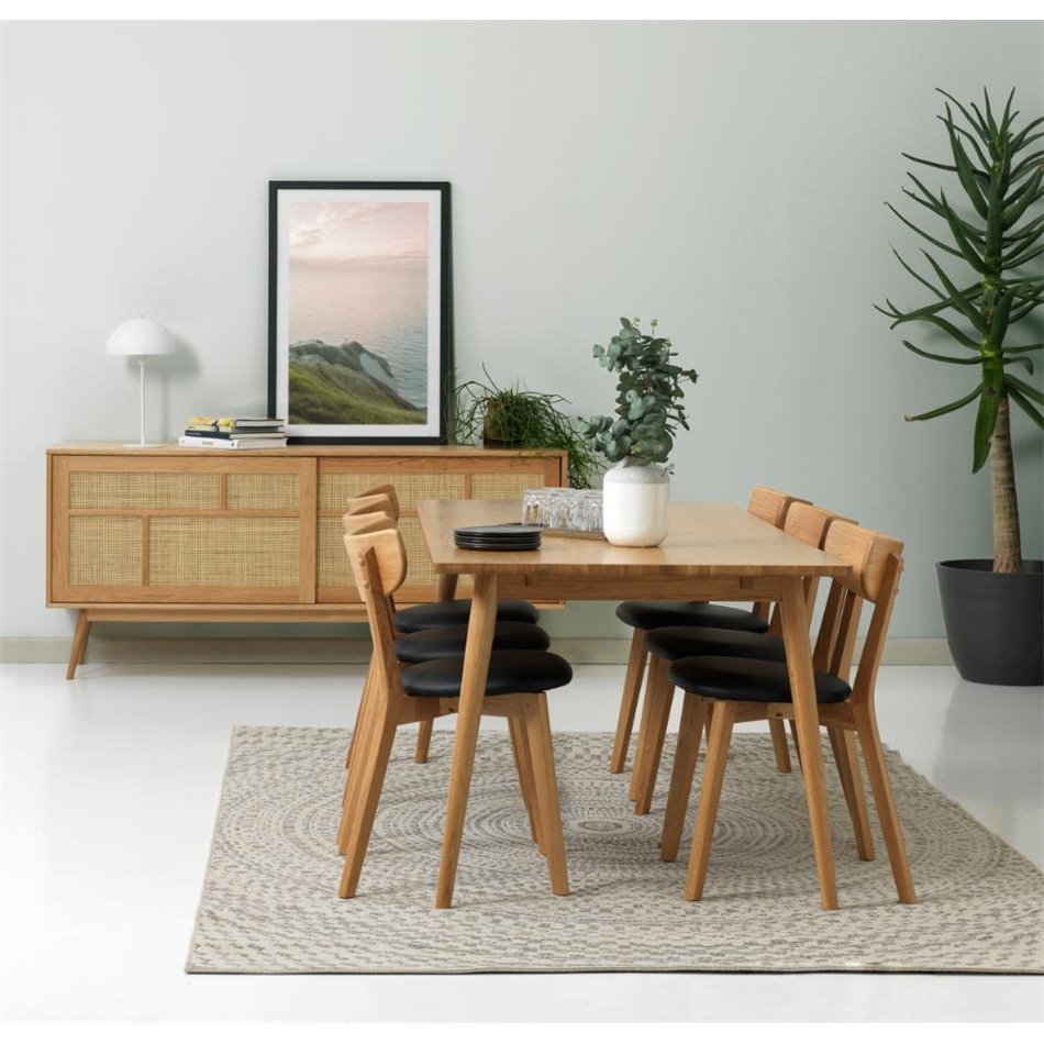 Dining table Ubarali, natural color, plywood/oak veneer, H75x190x90cm