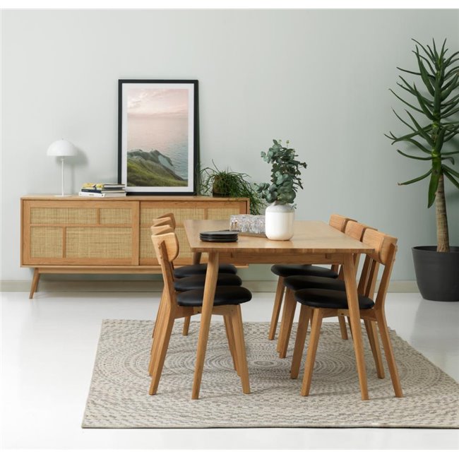Dining table Ubarali, natural color, plywood/oak veneer, H75x190x90cm