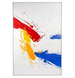Oil painting Abstract in red with blue, 100x150cm