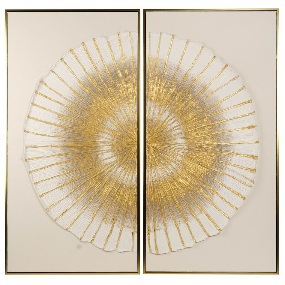 Oil painting Cirkle in sand, set of 2 pcs. 60x120cm, 120x120cm