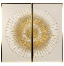 Oil painting Cirkle in sand, set of 2 pcs. 60x120cm, 120x120cm