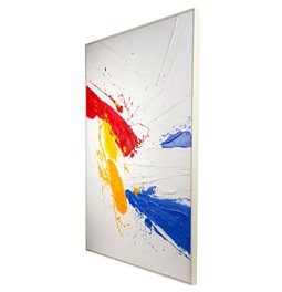 Oil painting Abstract in red with blue, 100x150cm