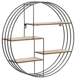 Wall shelf Adark, black/natural, H10cm, D45cm