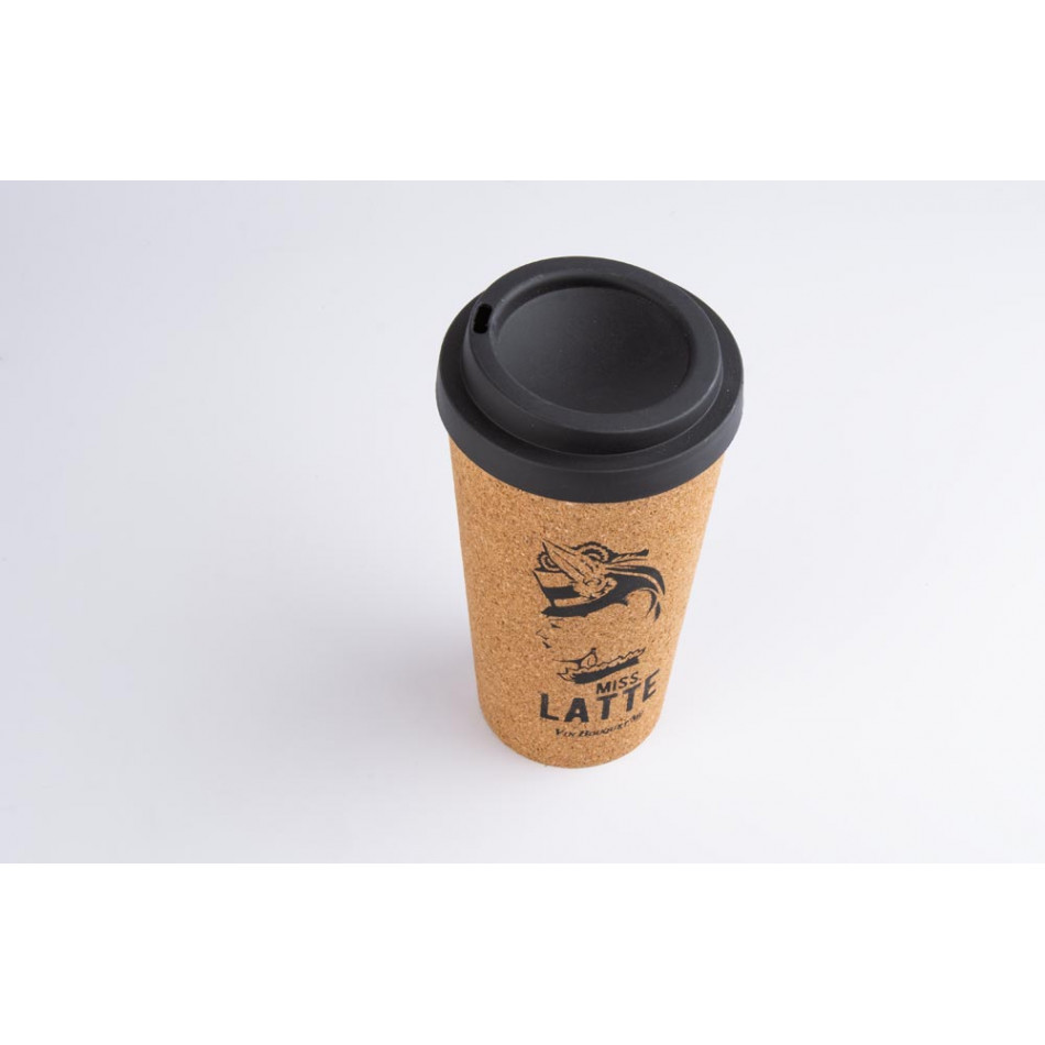 Double wall coffee mug Cork, 500ml, H17.5cm, D9cm