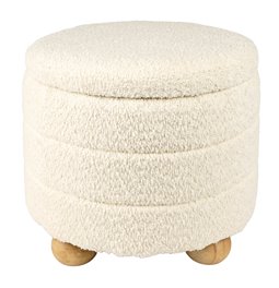 Пуф с ящиком для хранения Faberro S, кремового цвета, H33cm, D38cm
