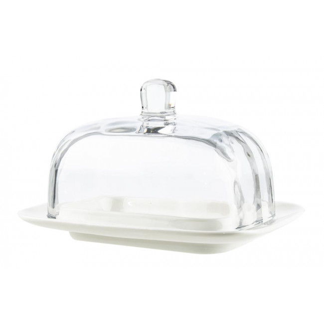 Butter dish with glass lid, 18.5x11.5cm