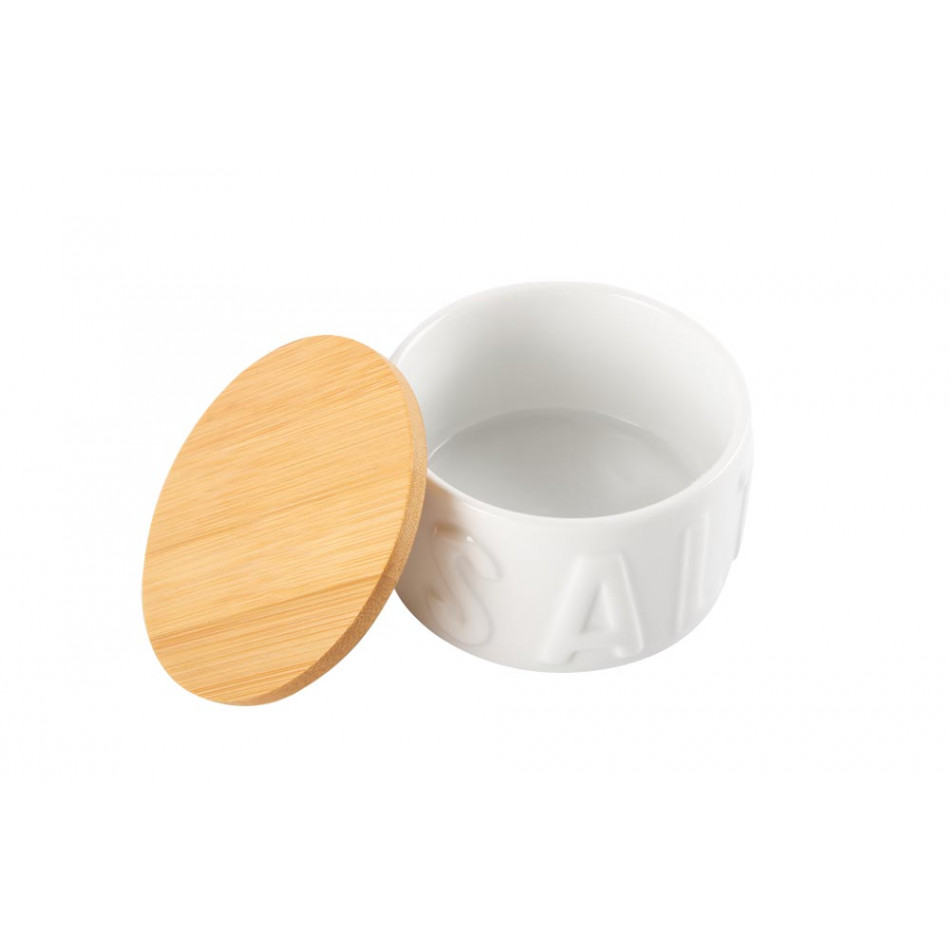 Соляная миска Salt, бамбук / керамика, D8, H5cm